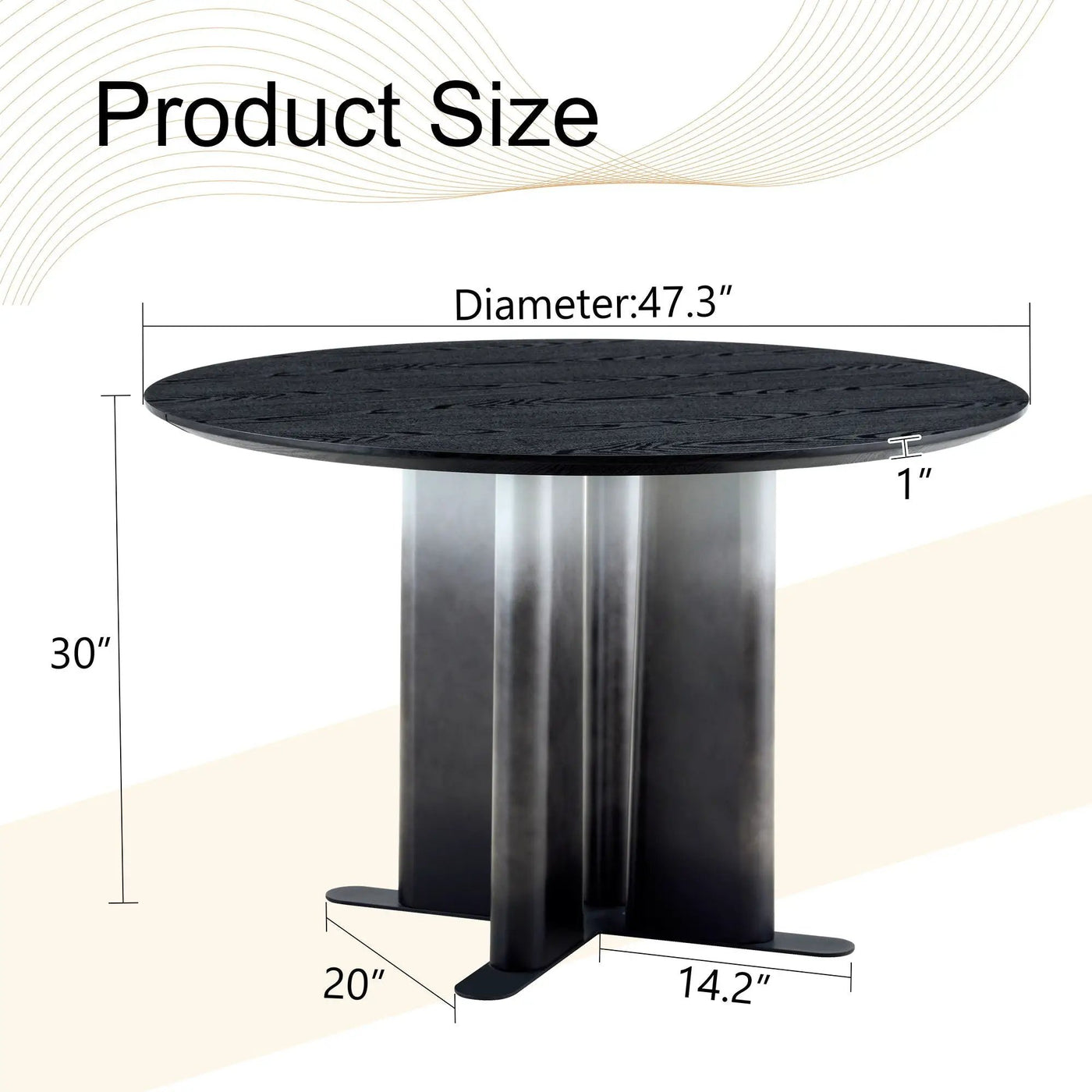 Round Dining Table With Cross Base, Modern Home Furniture by HouseOfZazla