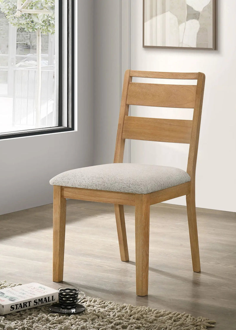 Duncan Ladder Back Dining Side Chair Washed Oak (Set of 2) by Unique Piece Furniture