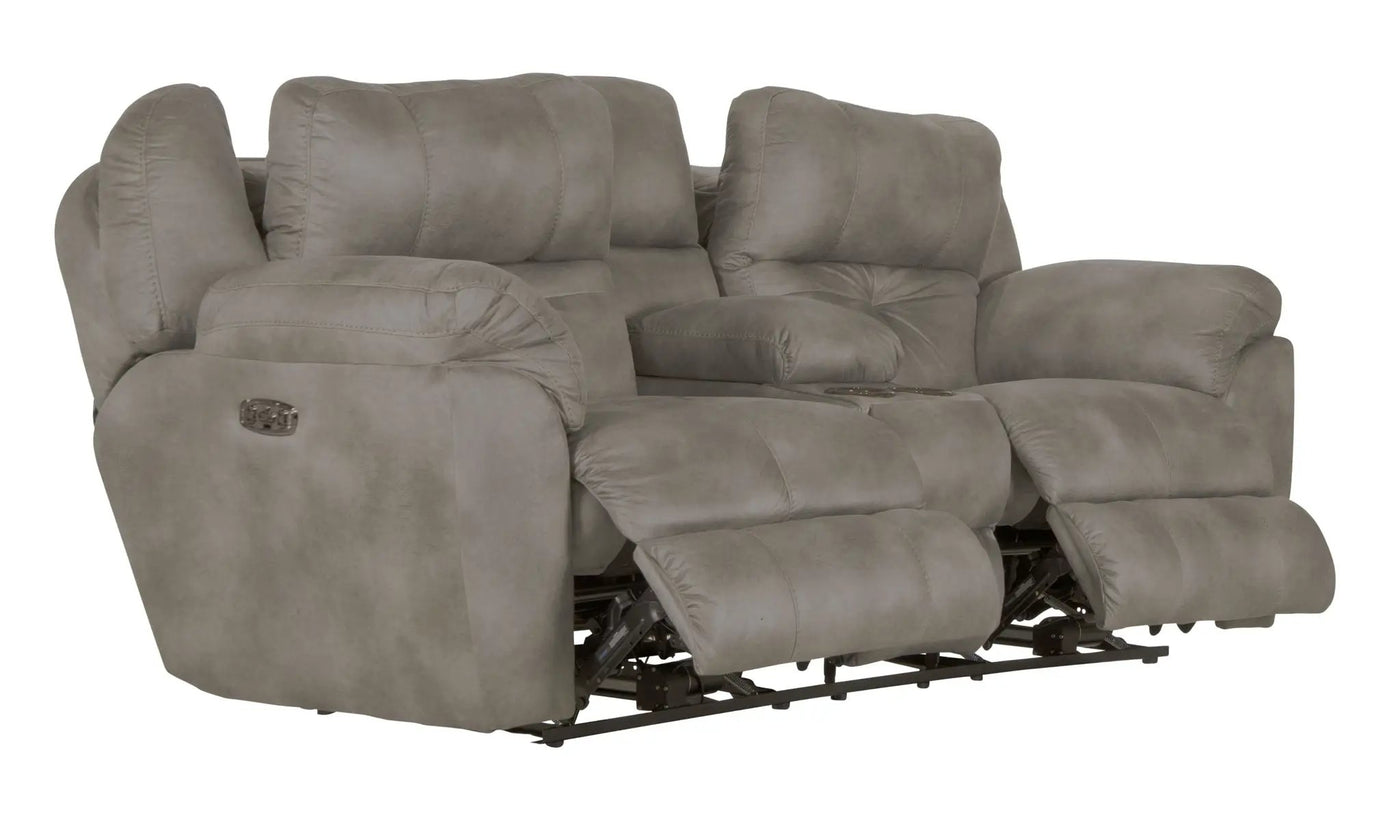 Ferrington - Power Lay Flat Reclining Console Loveseat with Power Adjustable Headrest & Lumbar by Unique Piece Furniture