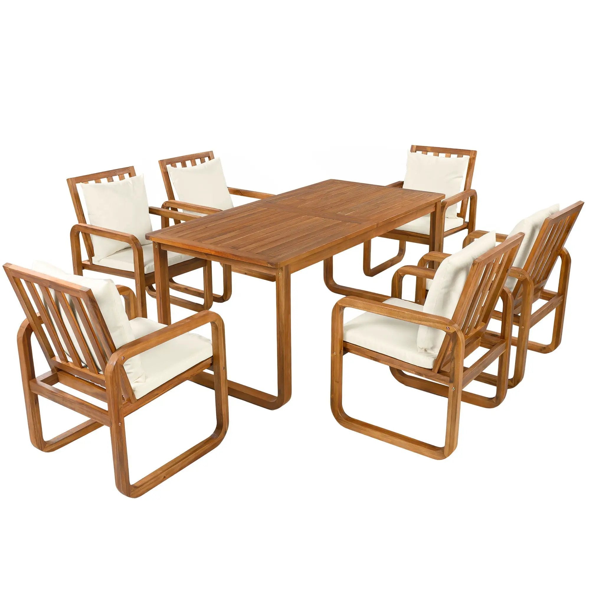 7 Piece Outdoor Patio Dining Set With Removable Cushions by HouseOfZazla