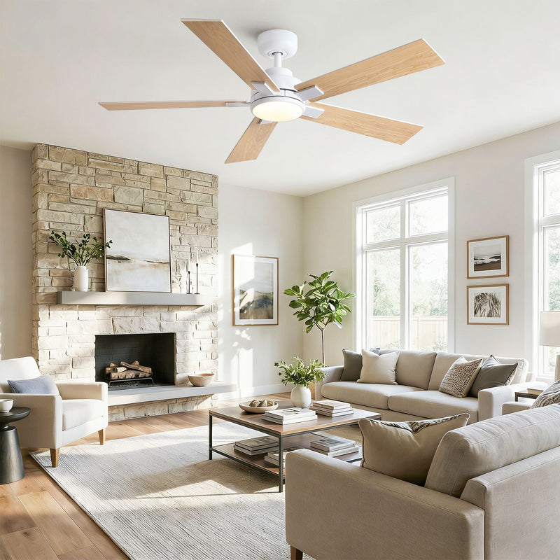 Reversible Motor Integrated LED Dimmable Ceiling Fan With Light by HouseOfZazla