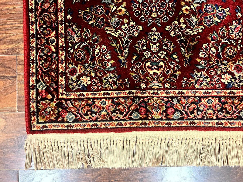 Karastan Rug 3x5 Red Sarouk #785, Small Karastan Wool Pile Rug, Original 700 Series, Discontinued Vintage Karastan Carpet by Jewel Rugs