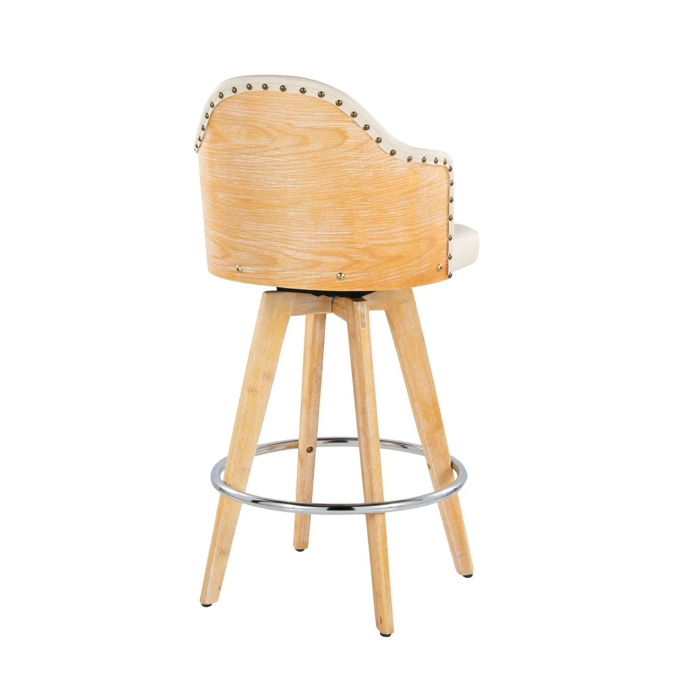 Ahoy - Contemporary Fixed Height Counter Stool & Round Footrest (Set of 2) by HouseOfZazla