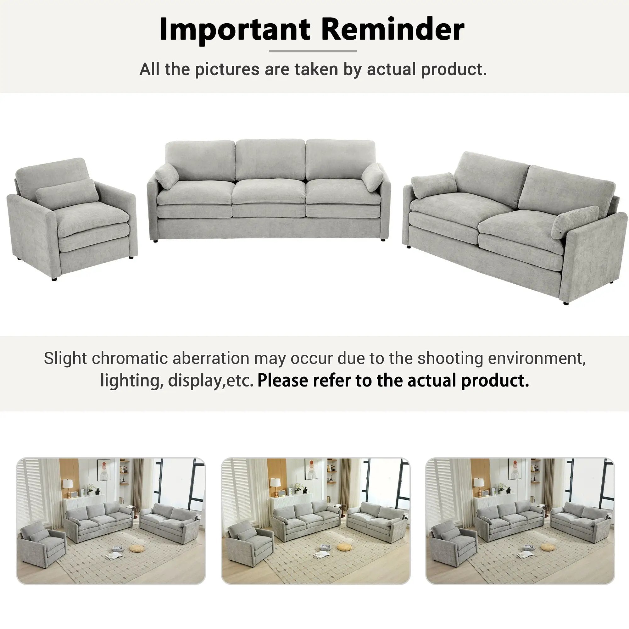 Cozy Upholstered Sofa Set For Living Room