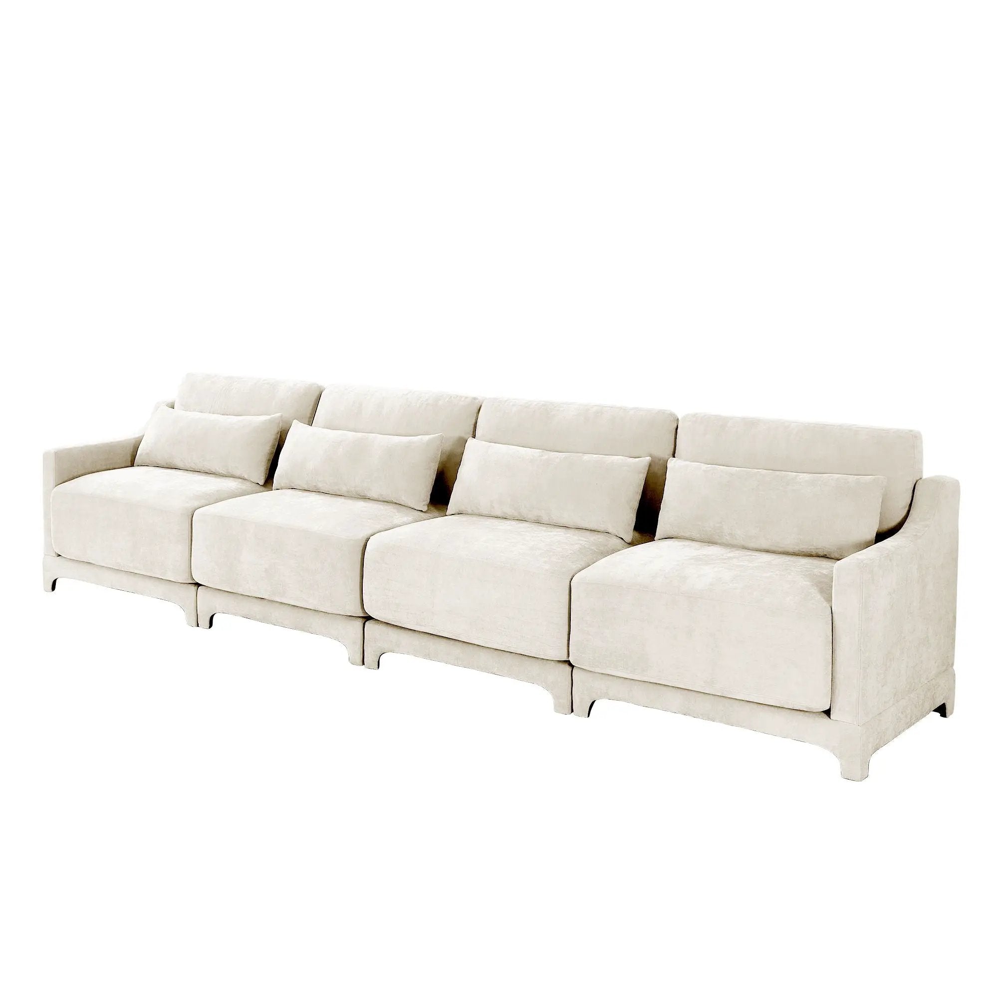 Elegant Sofa With Ergonomic Design And Lumbar Pillows