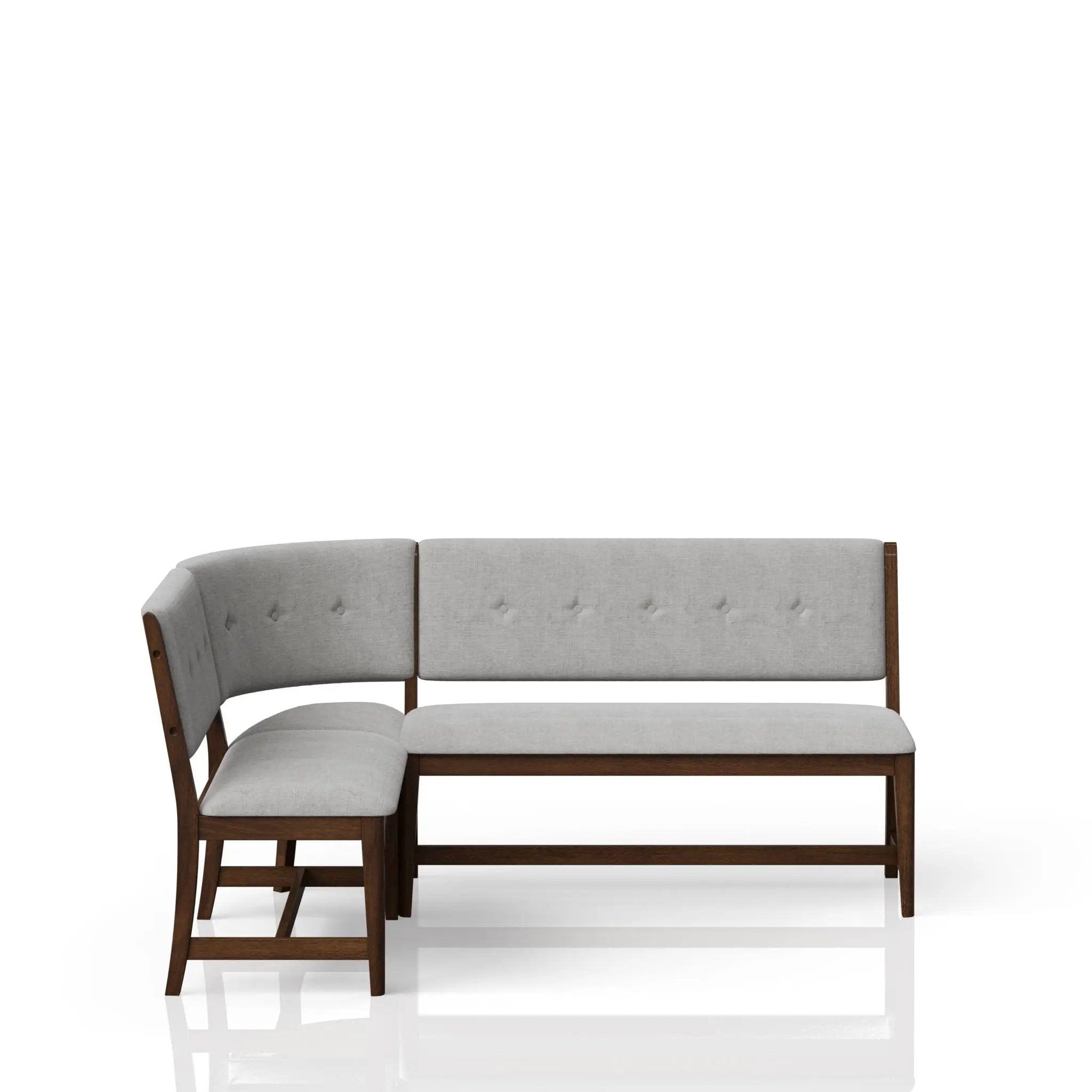 Curved Dining Bench Upholstered Curved Bench - Beige by HouseOfZazla