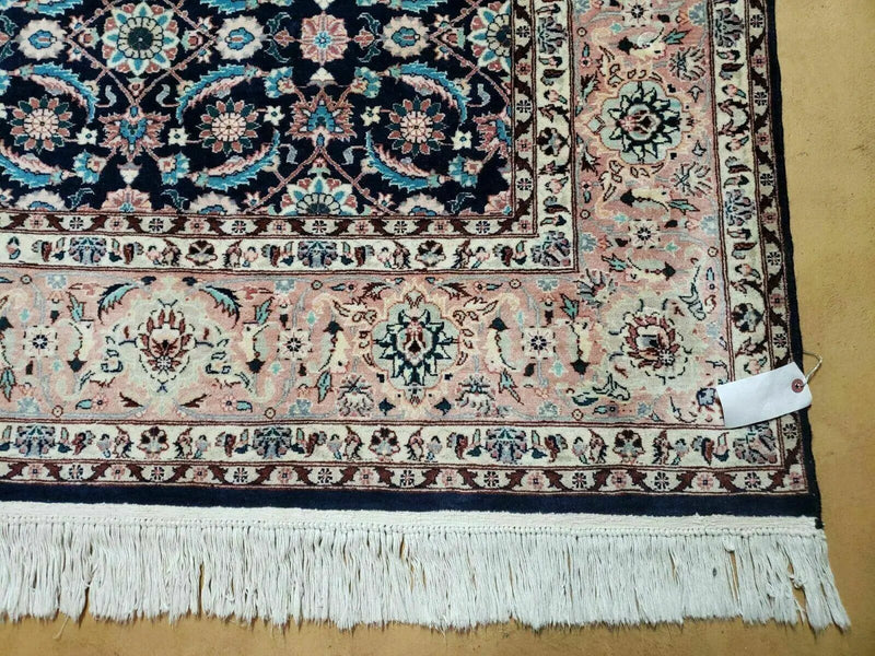 Square Indo Persian Rug 6x6, Hand Knotted, Wool, Allover Pattern by Jewel Rugs