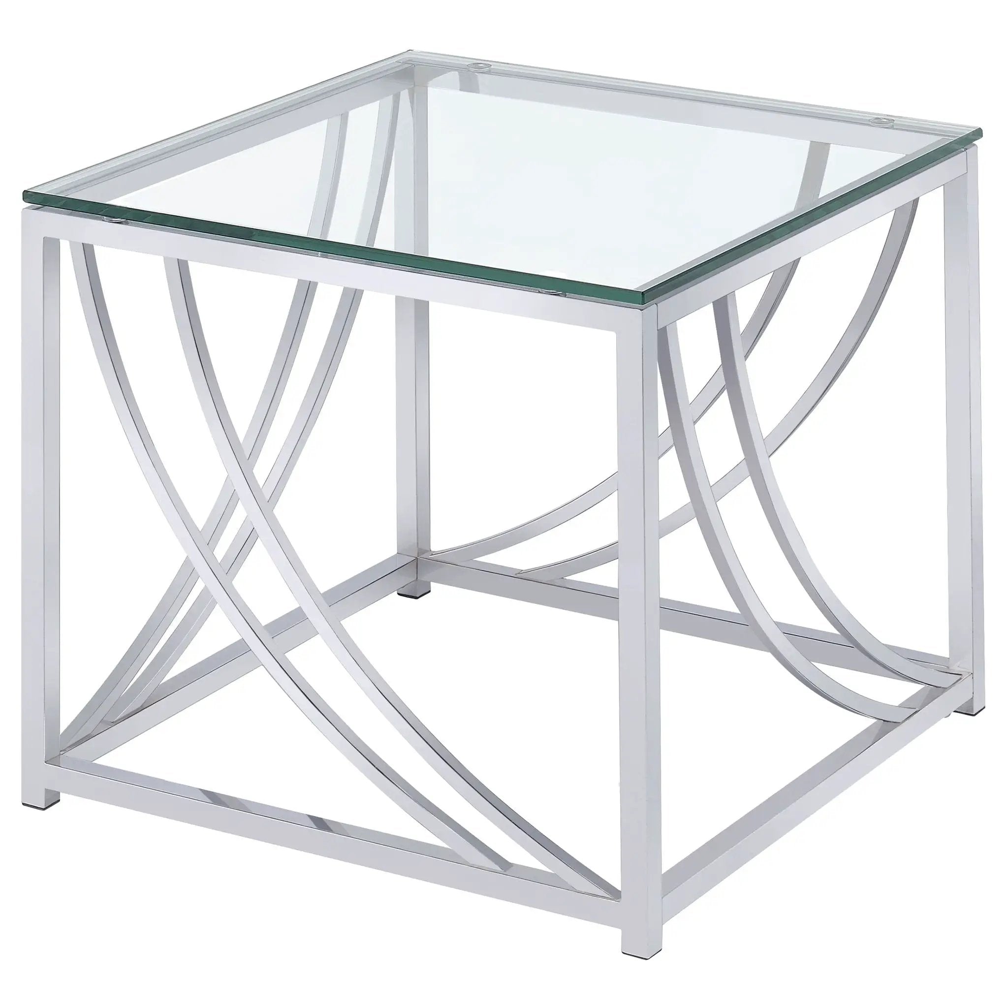 Lille 3-piece Glass Top Coffee And End Table Set Chrome by Unique Piece Furniture