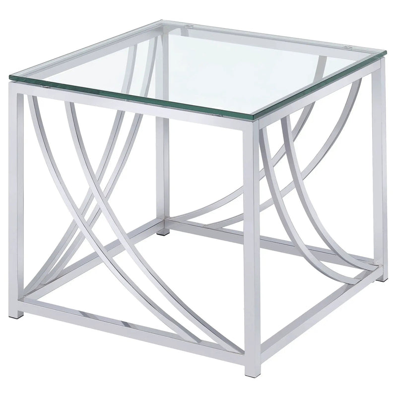 Lille 3-piece Glass Top Coffee And End Table Set Chrome by Unique Piece Furniture