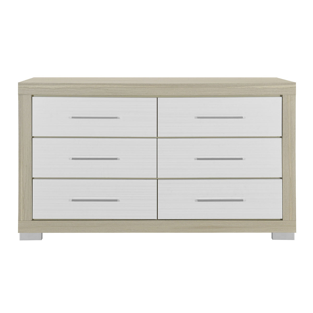 2-Toned Dresser with Bar Handle and Solid Wood Construction - Dark Gray or White, photo 2 of 13