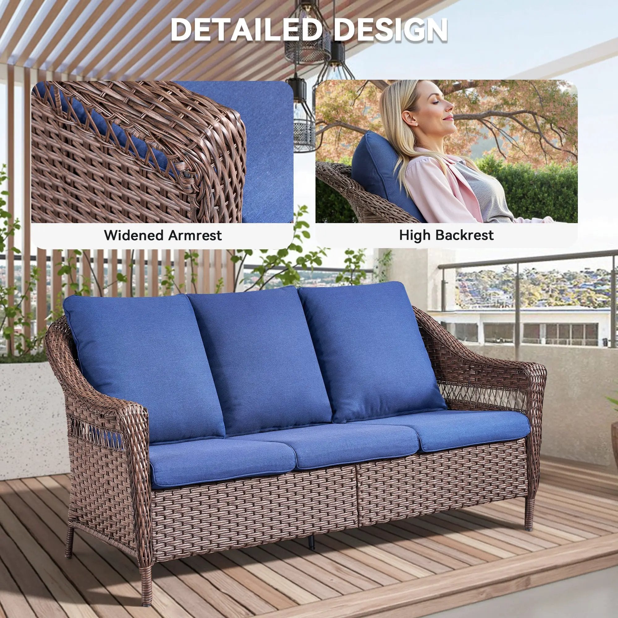 67.3" Outdoor Wicker Patio Sofa by HouseOfZazla