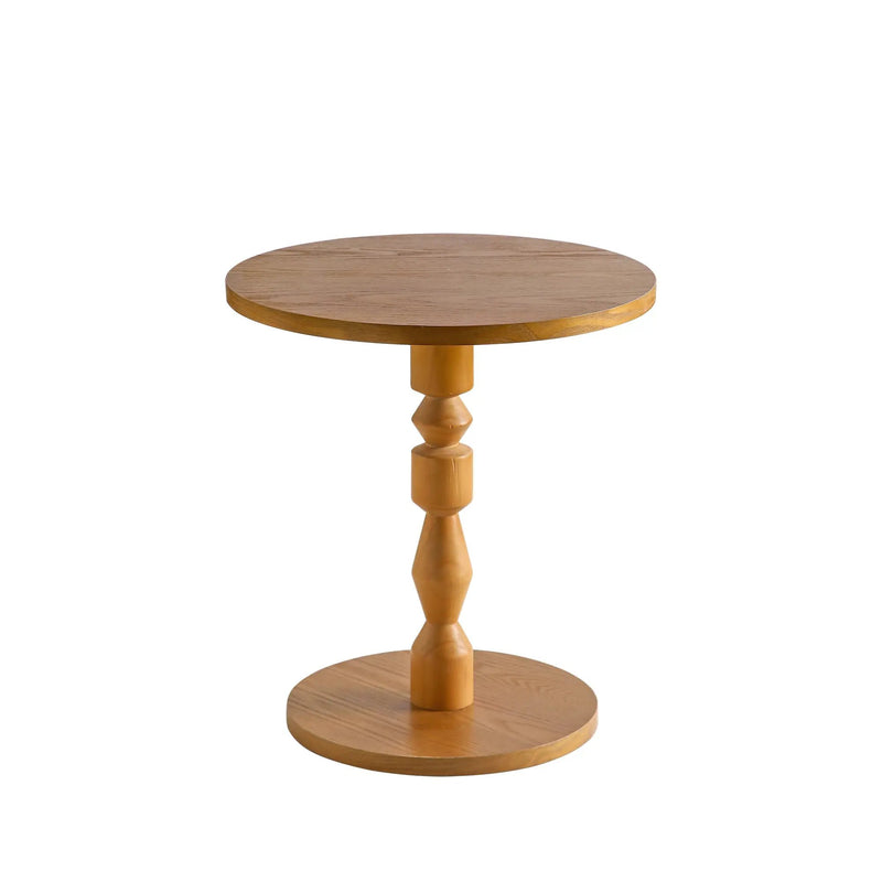 Round Side Table with MDF Tabletop and Solid Wood Legs by HouseOfZazla
