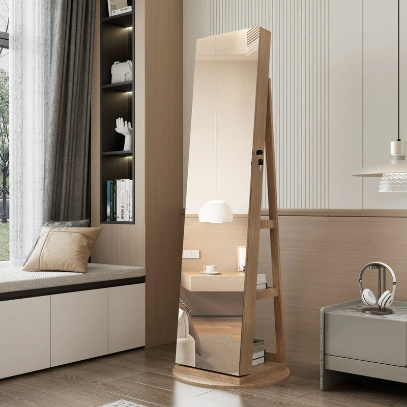 Swivel Jewelry Cabinet With Full Length Mirror by Unique Piece Furniture