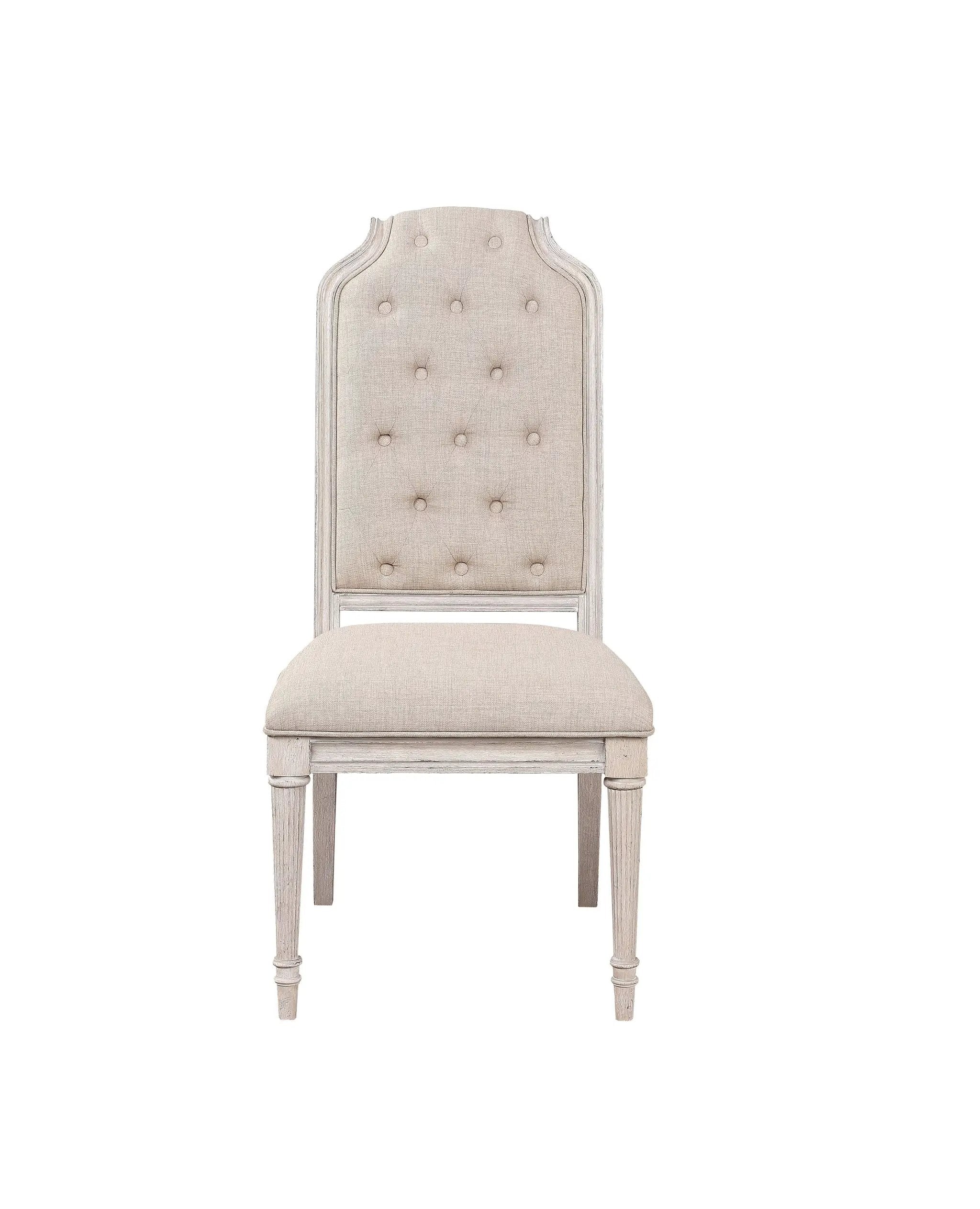 Wynsor Fabric & Antique Champagne Finish Side Chair (Set of 2) by HouseOfZazla
