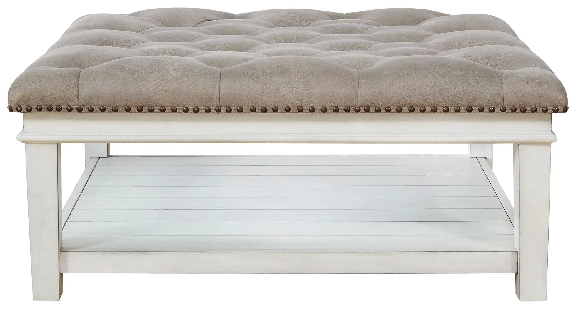 Kanwyn - Uph Ottoman Cocktail Table - Whitewash by Unique Piece Furniture