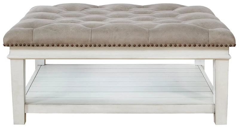 Kanwyn - Uph Ottoman Cocktail Table - Whitewash by Unique Piece Furniture