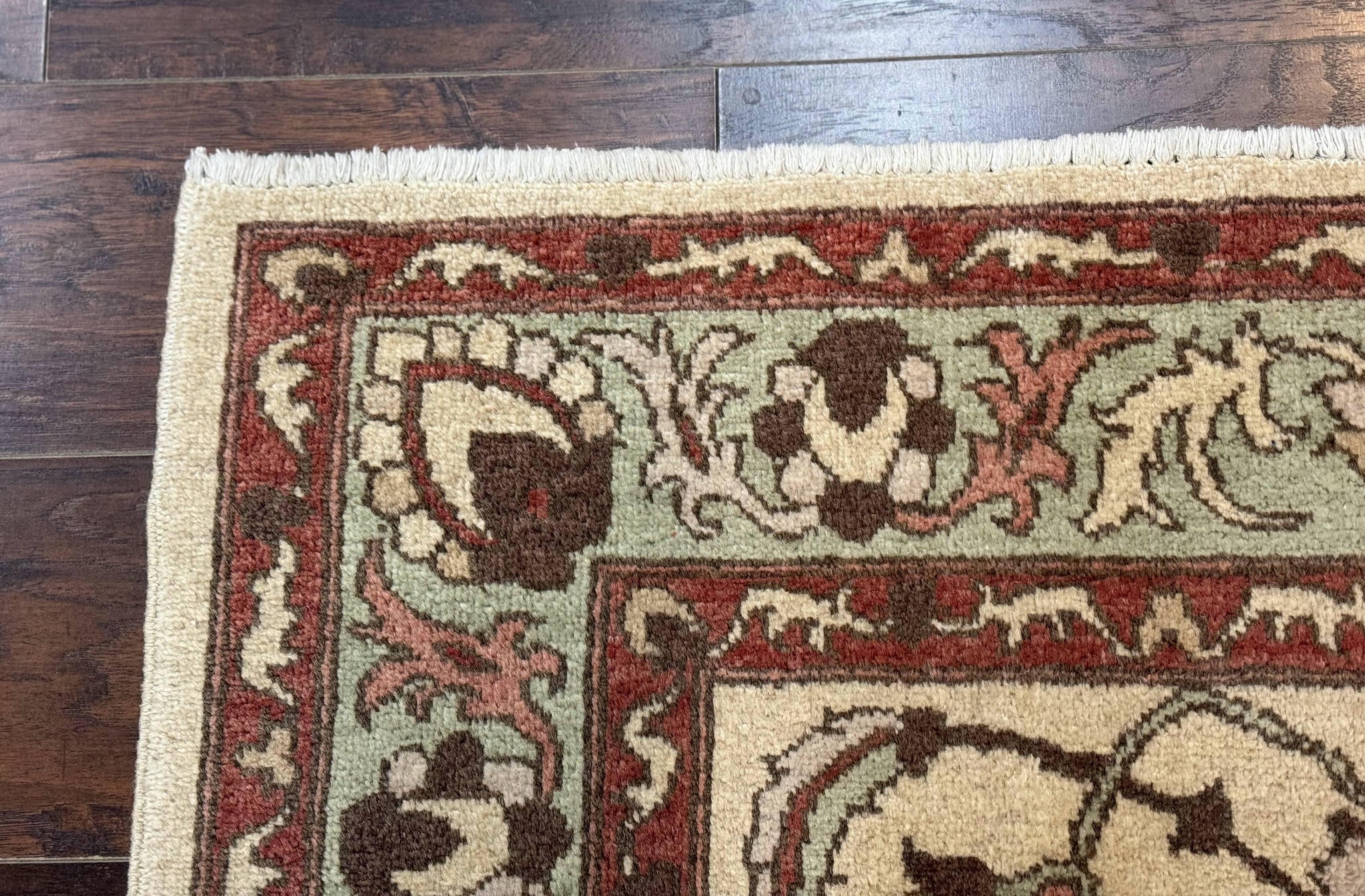 Indo Mahal Rug 4 x 5.6, Indian Handmade Wool Area Rug by Jewel Rugs