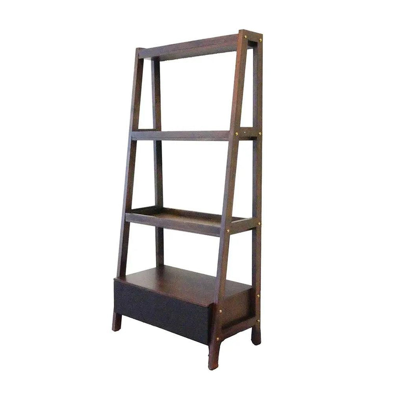 Ladder Shelf, Ladder Style Display Shelf - Natural Wood / Brown by HouseOfZazla