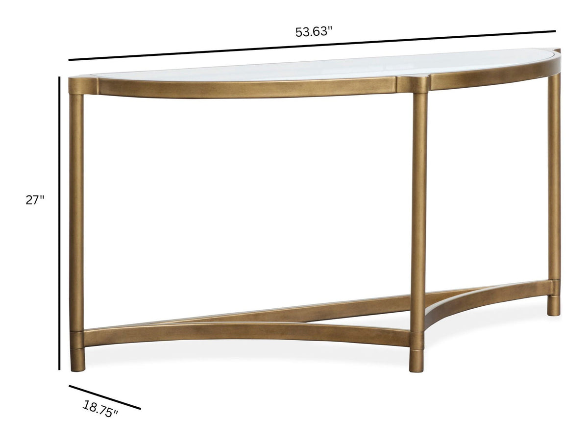 Cassidy - Demilune Sofa Table - Aged Brass And Volakas Classic, photo 7 of 7