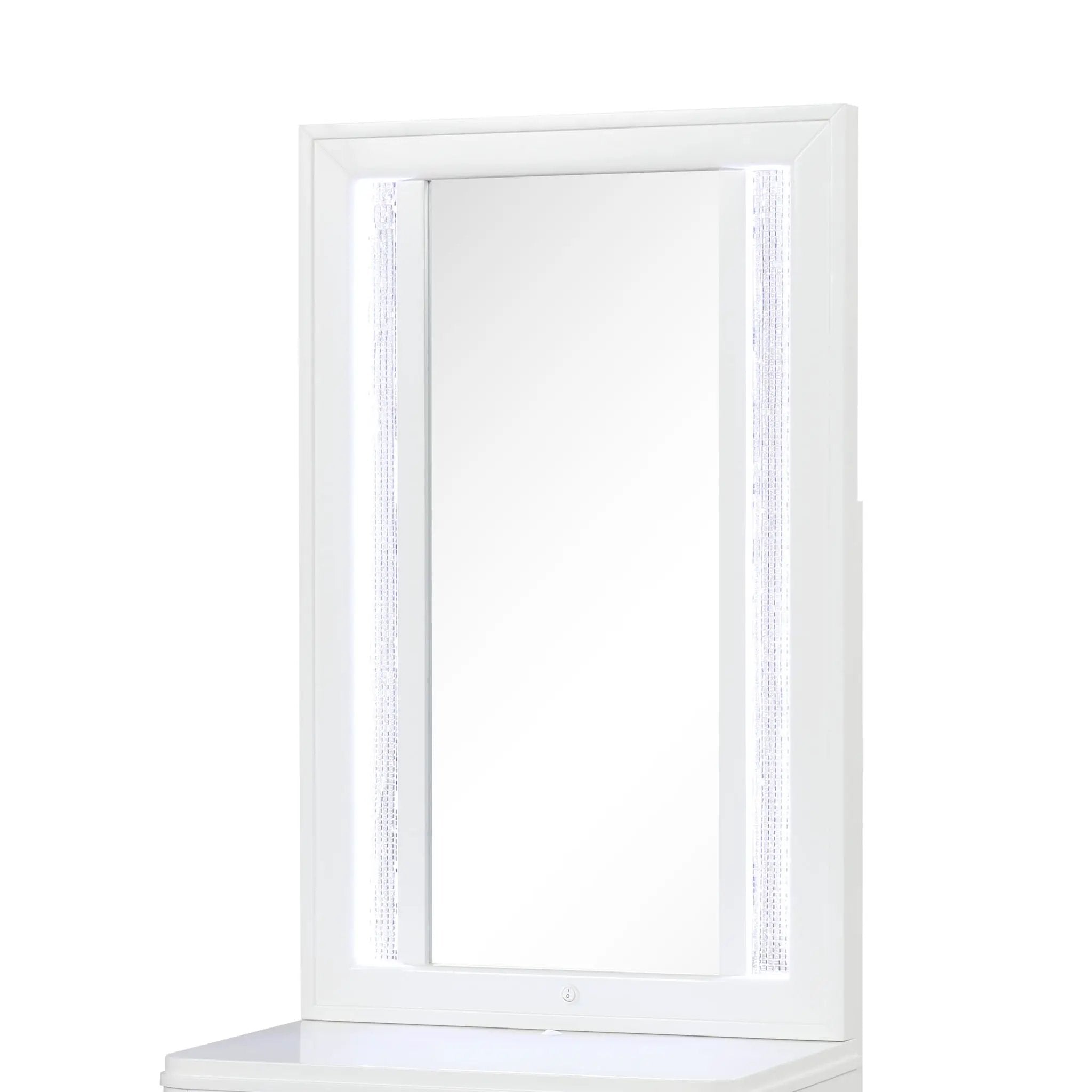 Abigale - Nightstand Top Mirror With LED Lighting (Only Mirror Top) - White by HouseOfZazla