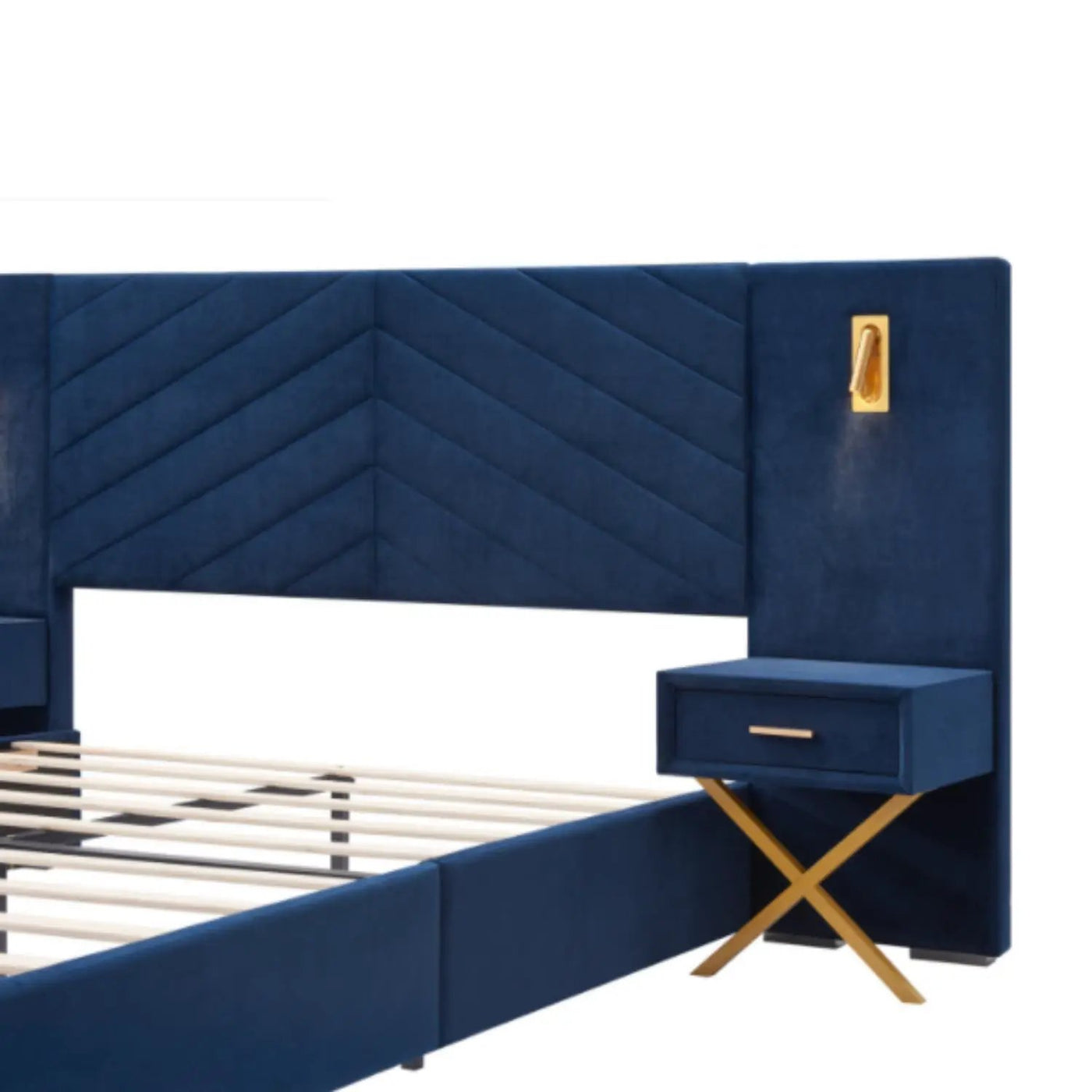 Comfortable Upholstered Bed With Vertical Channel Tufted Wingback Headboard by HouseOfZazla