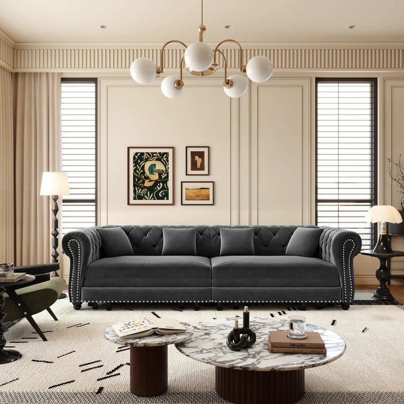 Chesterfield Sofa Bed – 3-in-1 Convertible Velvet Sofa by HouseOfZazla