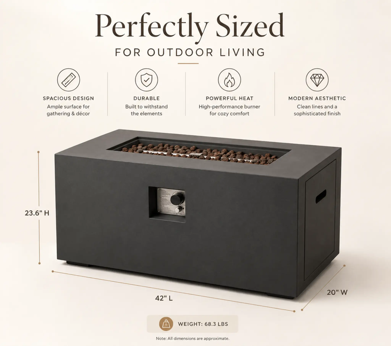 42-Inch Outdoor Fire Pit Table by HouseOfZazla
