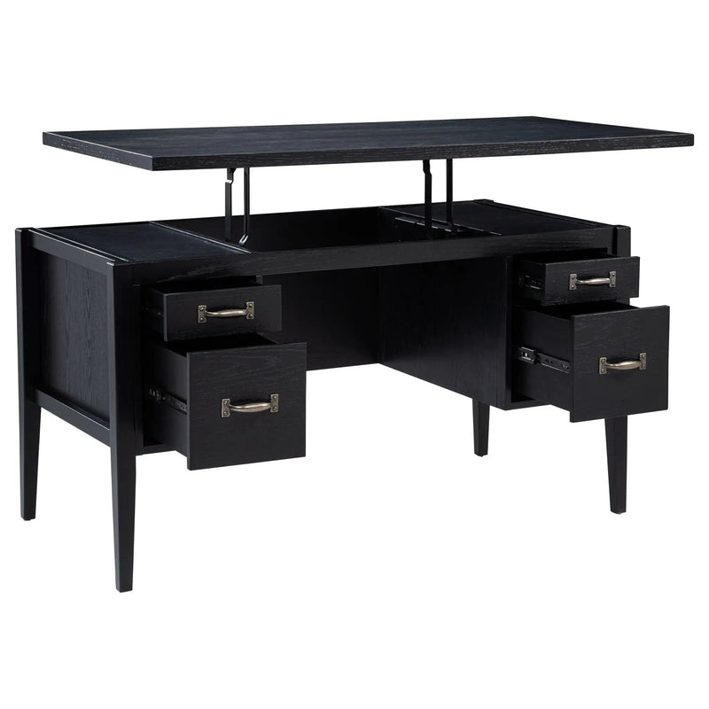 Graham 54-inch 4-drawer Double Pedestal Lift Top Computer Desk Black by Unique Piece Furniture