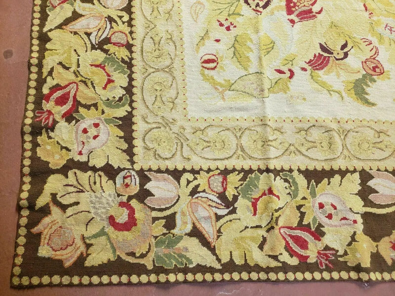 9' X 11' Handmade Chinese Needlepoint Wool Floral Rug Carpet Rose Garden Chic by Jewel Rugs