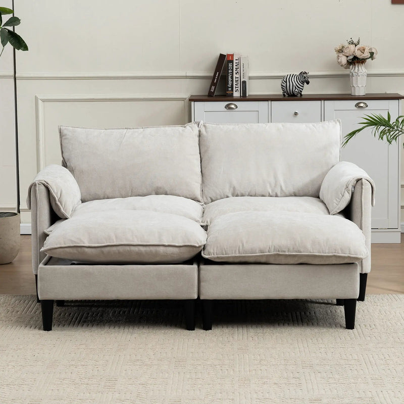 Convertible Combination Sofa With Footstools With Storage by Unique Piece Furniture