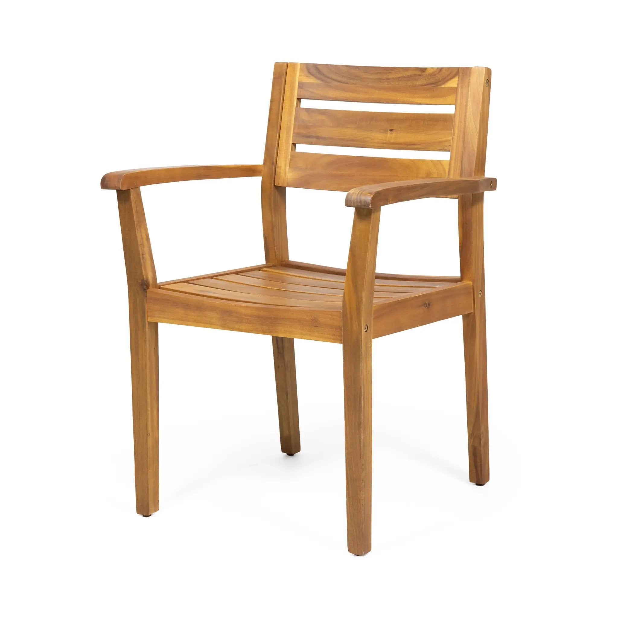Stamford Dining Chairs Set of 2, Acacia Wood Patio Armchair by HouseOfZazla