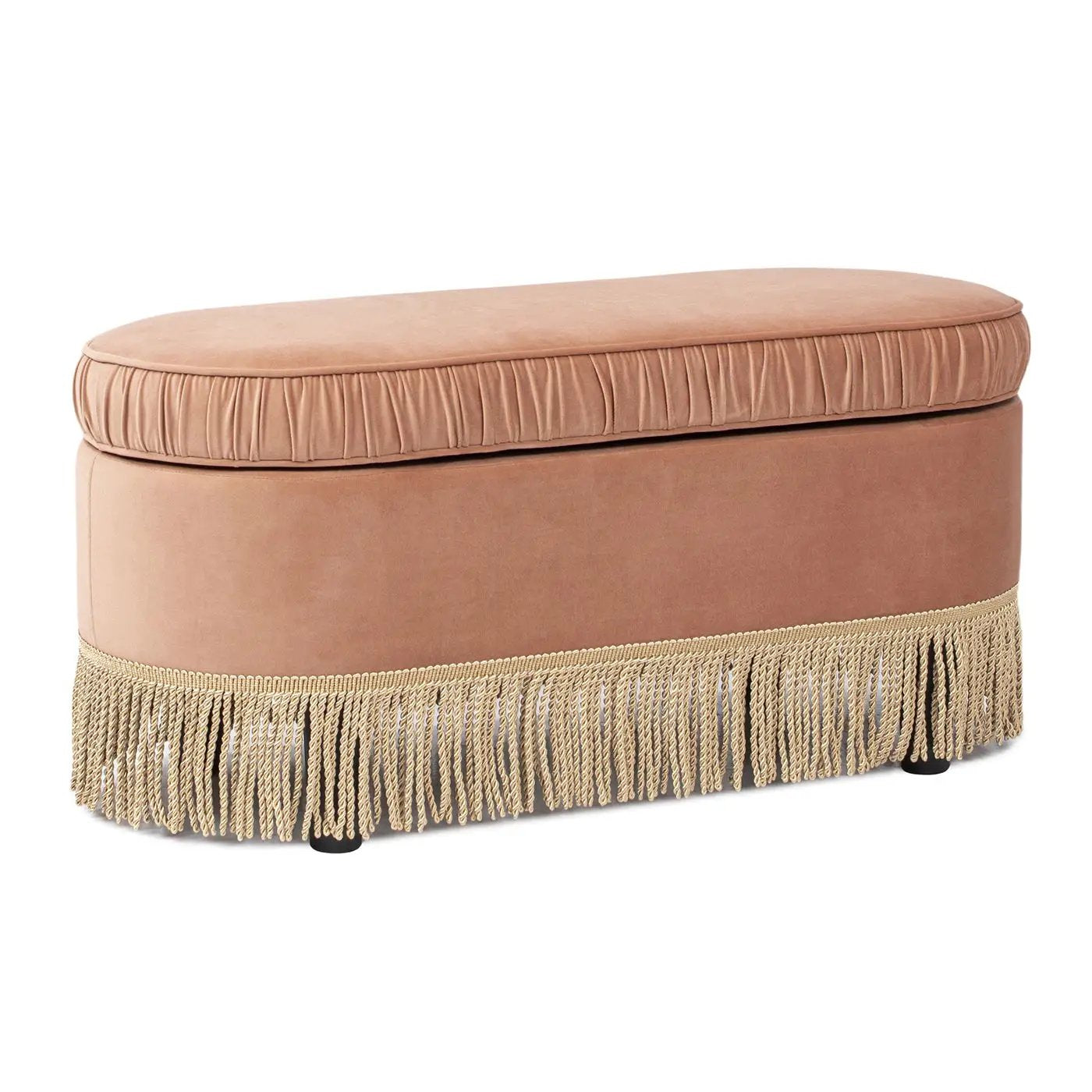 Serena - Contemporary Design Oval Storage Bench Ottoman by HouseOfZazla