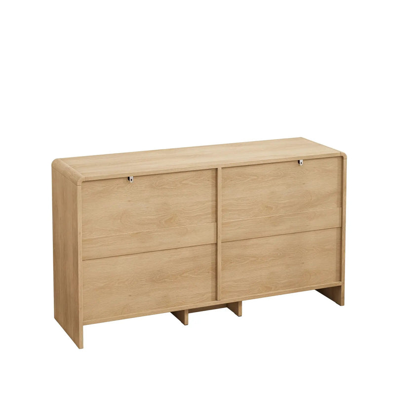 Modern Arc Shaped Corner Rattan Cabinet With 6 Drawers by HouseOfZazla