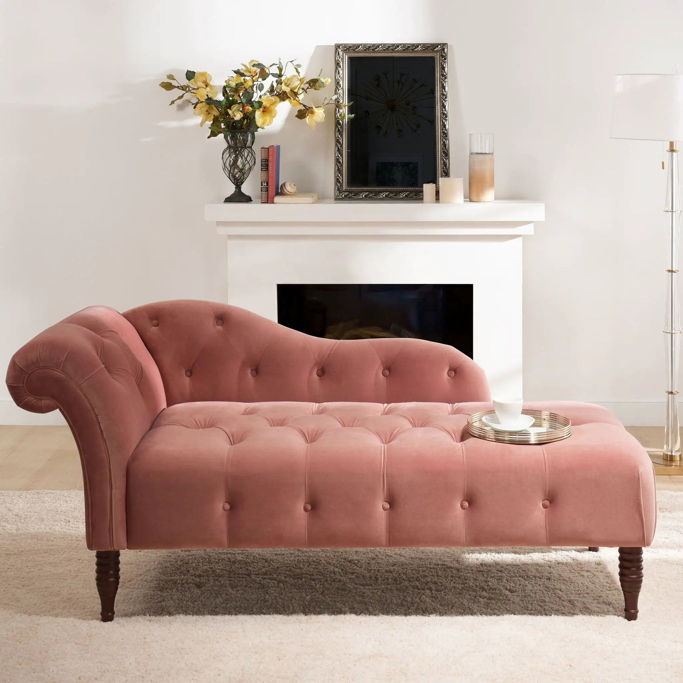Samuel - Tufted Roll Arm Chaise Lounge by Unique Piece Furniture