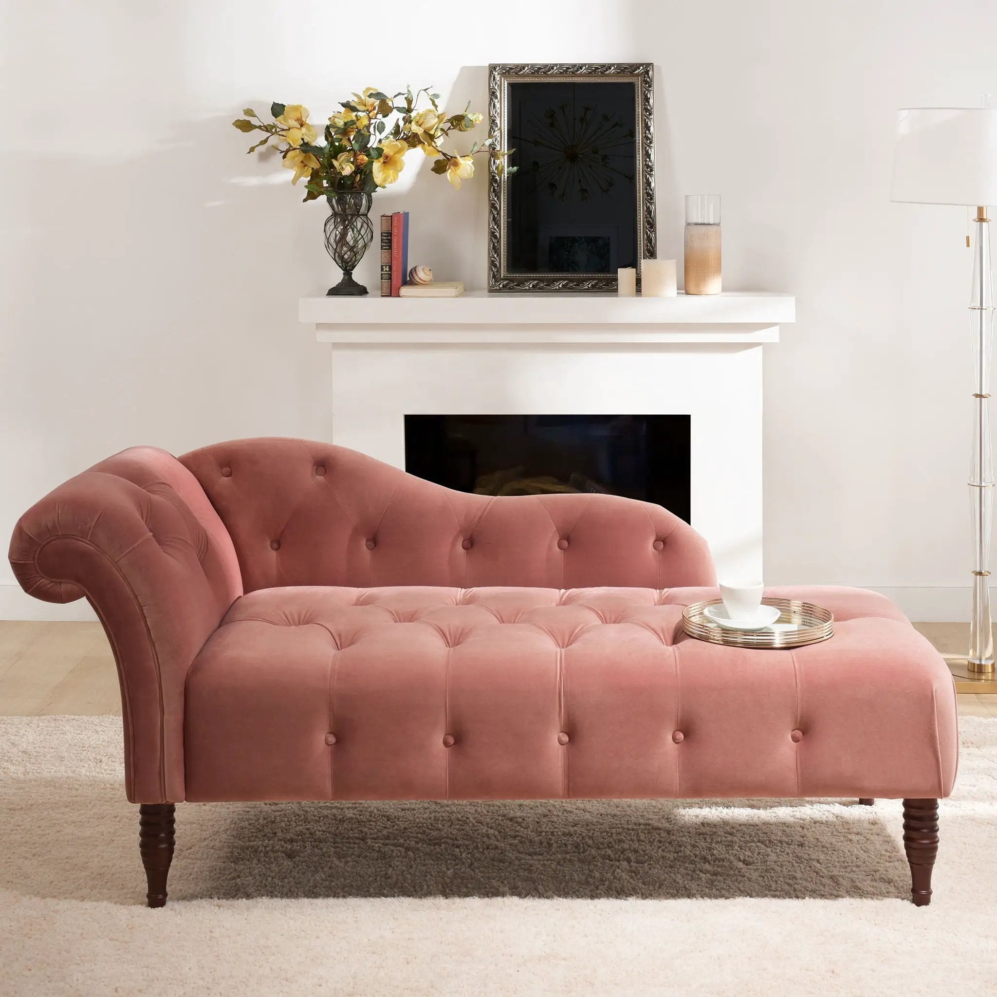 Samuel - Tufted Roll Arm Chaise Lounge by HouseOfZazla