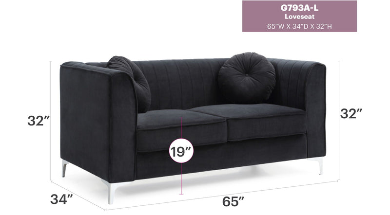 Glam Styled Micro Suede Loveseat by HouseOfZazla