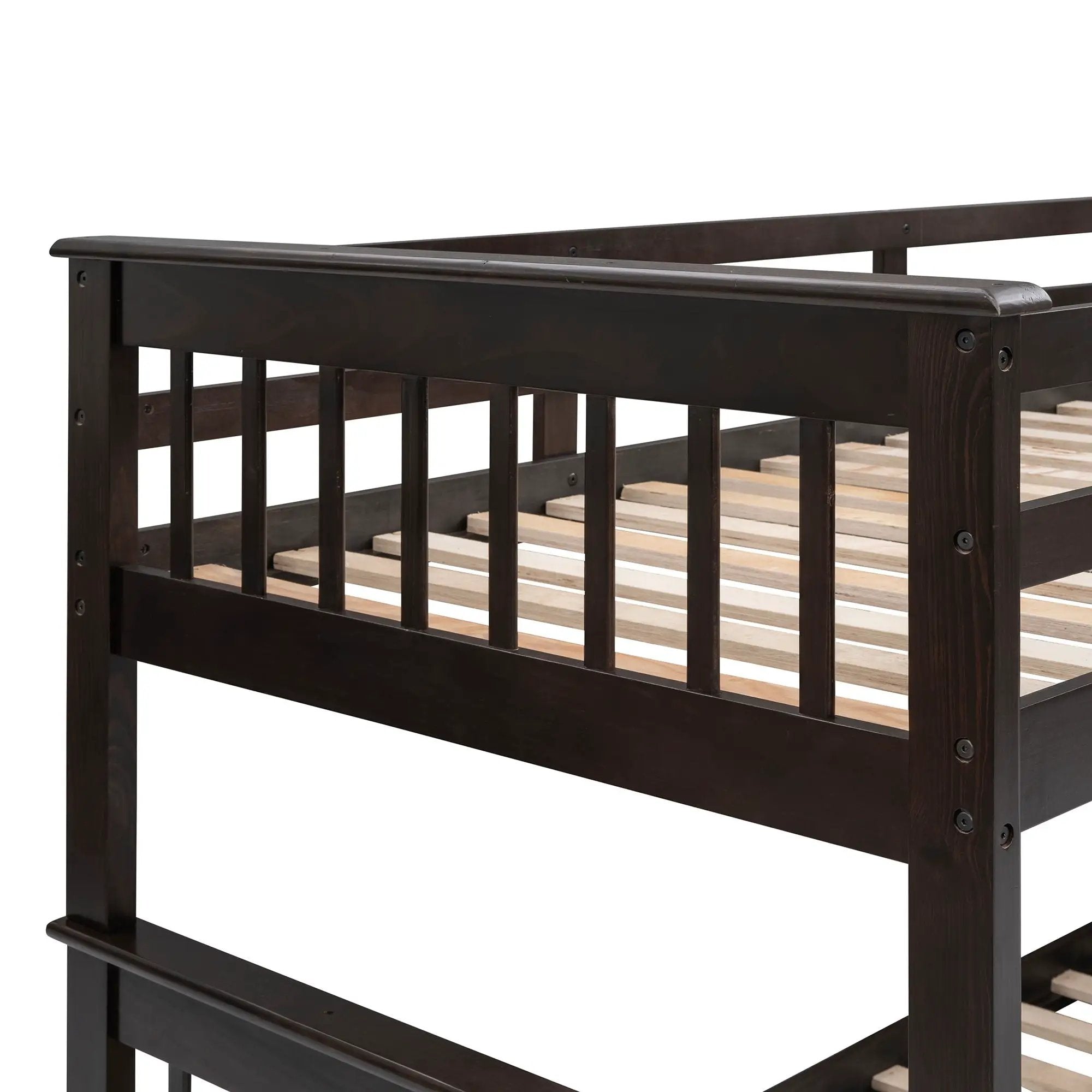 Stairway Bunk Bed With Storage And Guard Rail For Bedroom by HouseOfZazla