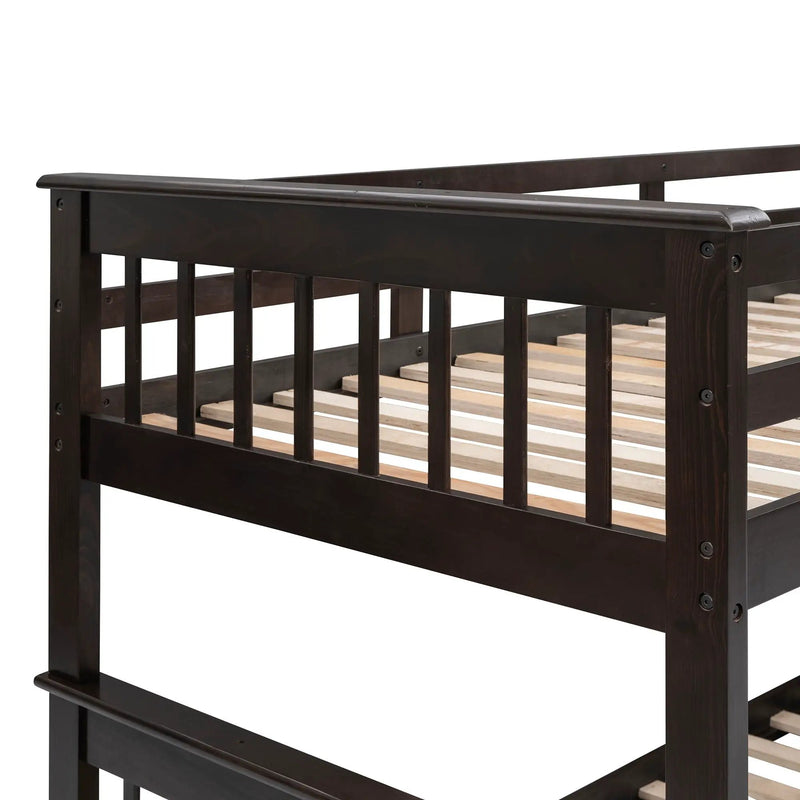 Stairway Bunk Bed With Storage And Guard Rail For Bedroom by HouseOfZazla