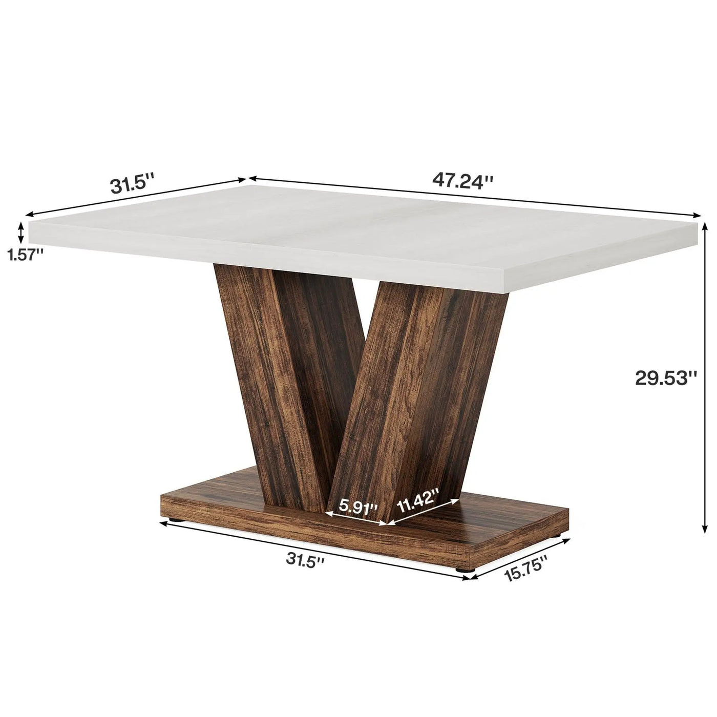Dining Table With Pedestal Base For 4 - 6 People by HouseOfZazla
