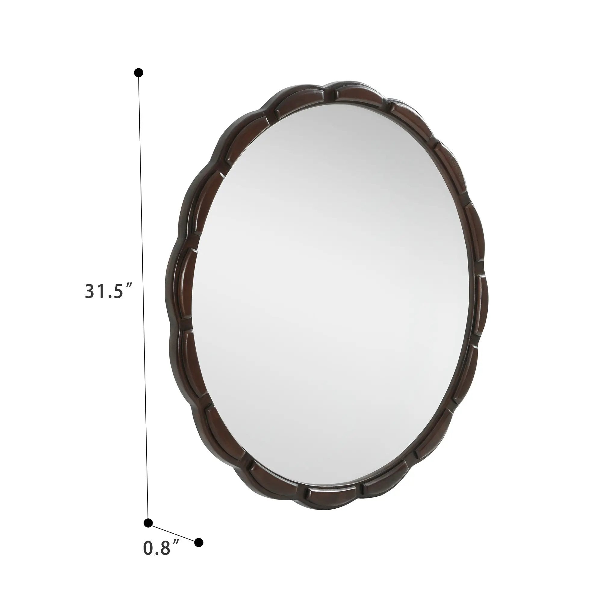 Round Wood Wall Mirror - 31.5" by HouseOfZazla