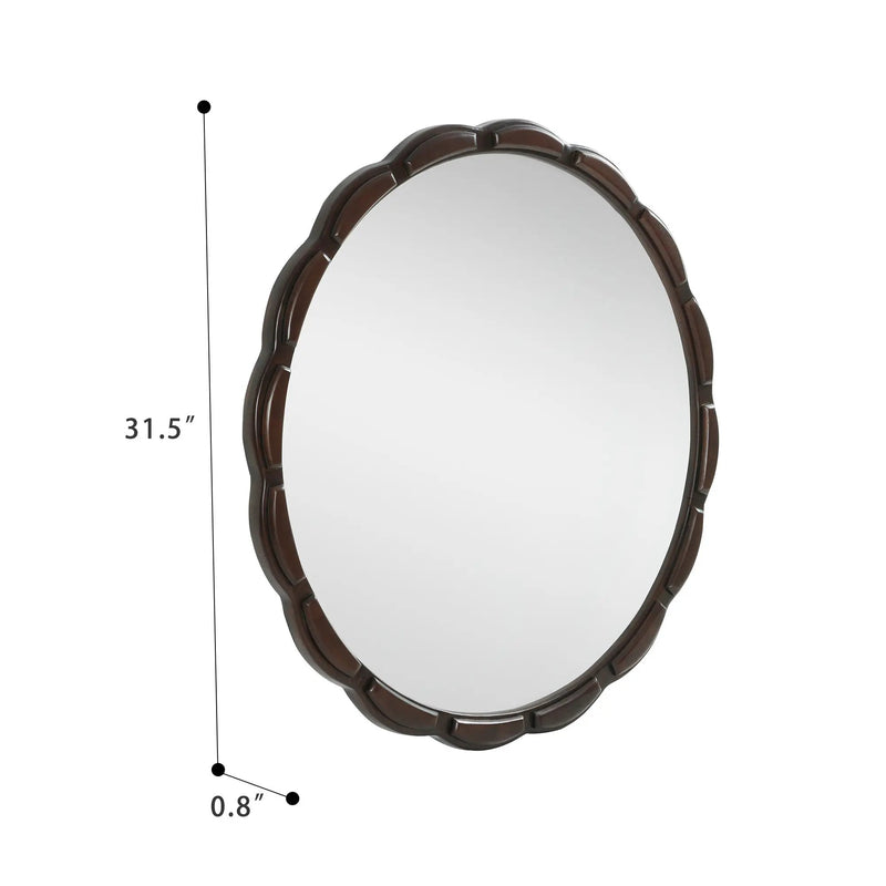 Round Wood Wall Mirror - 31.5" by HouseOfZazla