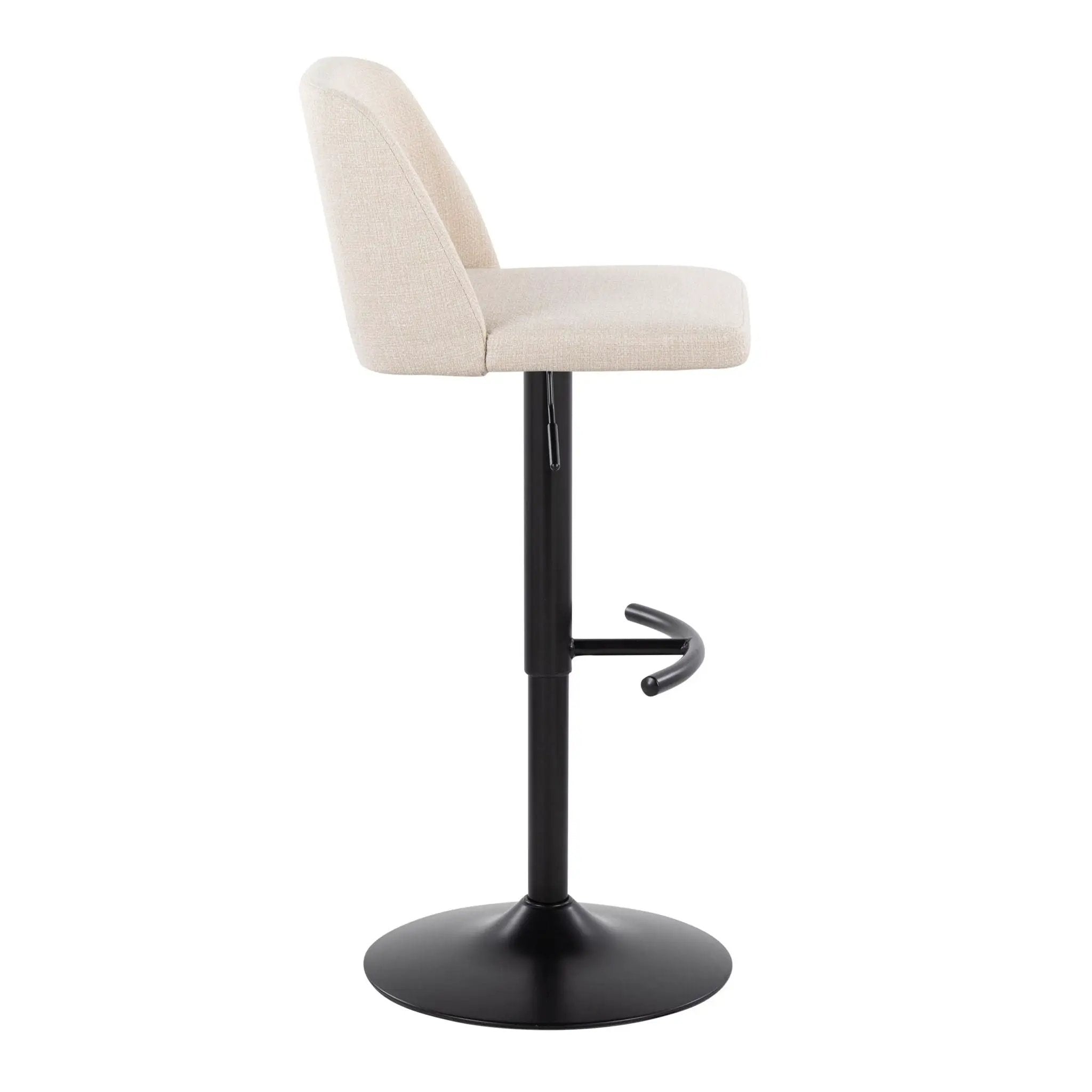 Toriano - Contemporary Adjustable Bar Stool With Rounded T Footrest (Set of 2) by Unique Piece Furniture