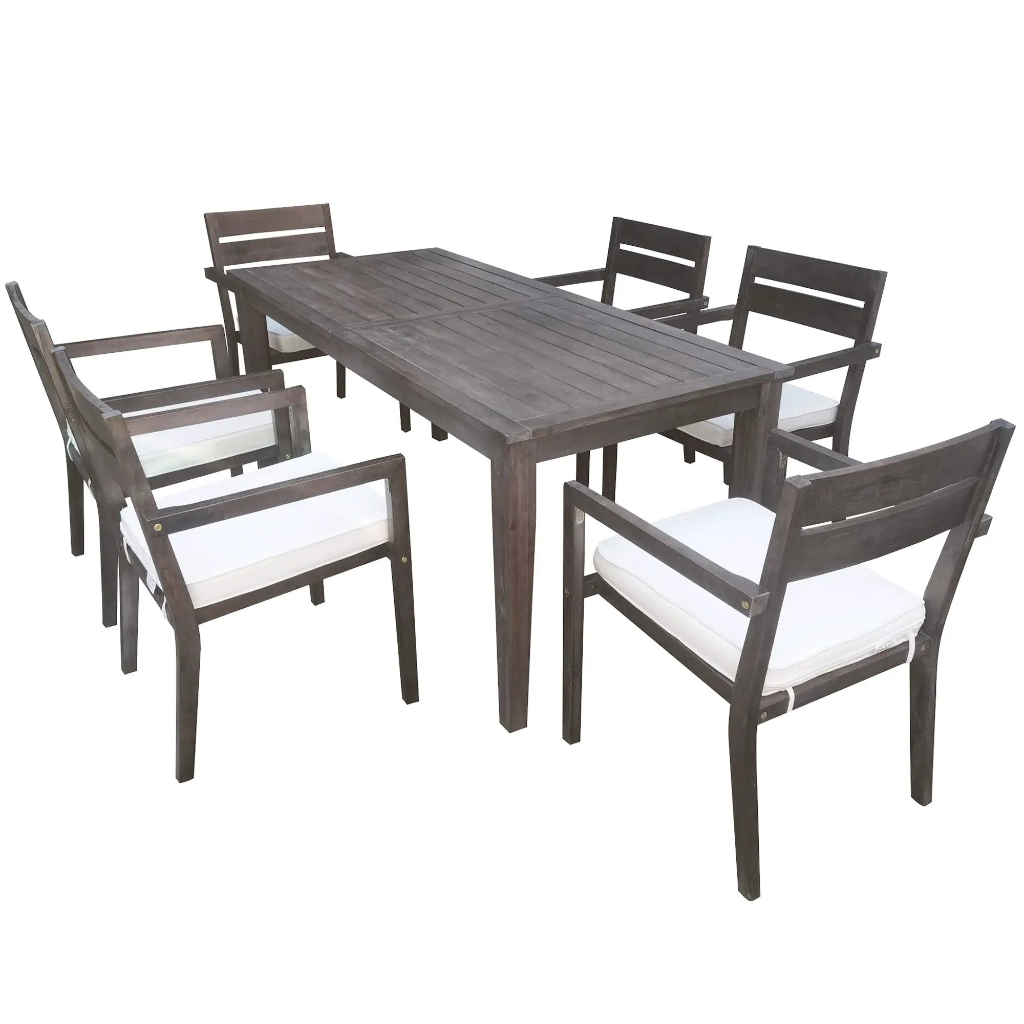 U_Style 7 Pieces Acacia Wood Outdoor Dining Set with Cushions by HouseOfZazla