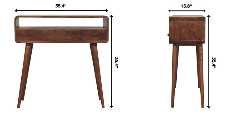 Solid Wood Curved Console Table by HouseOfZazla