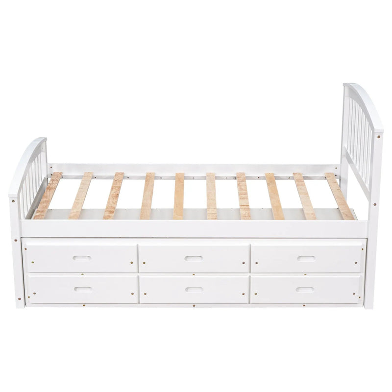 Platform Storage Bed Solid Wood Bed With 6 Drawers by Unique Piece Furniture