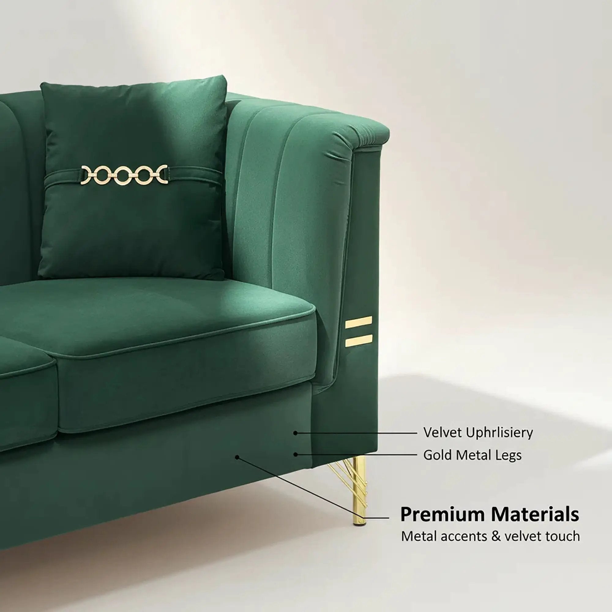 FX-P82B-GR Velvet Sofa by HouseOfZazla