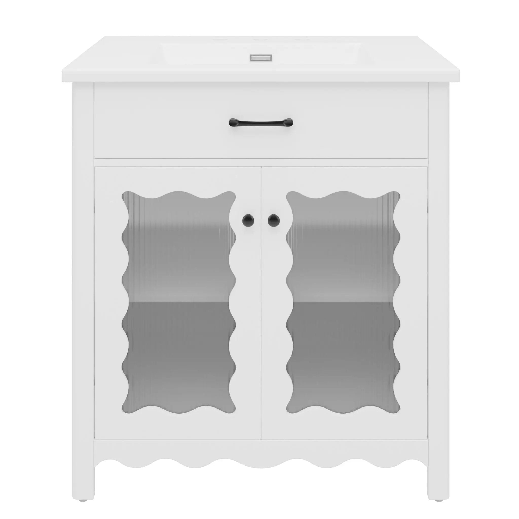 Modern Bathroom Vanity With Tempered Glass Doors by HouseOfZazla
