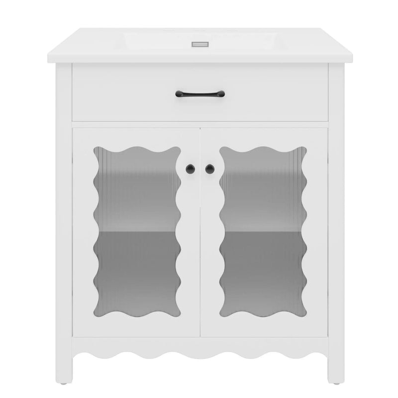 Modern Bathroom Vanity With Tempered Glass Doors by HouseOfZazla