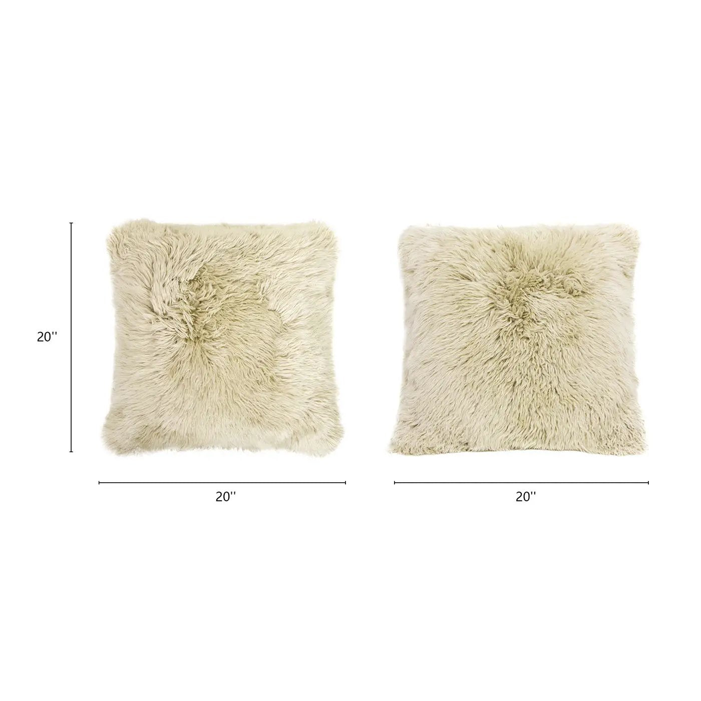 Astrid - Square New Zealand Sheepskin Accent Throw Pillow Cover With Feather Insert - Taupe / Natural by HouseOfZazla