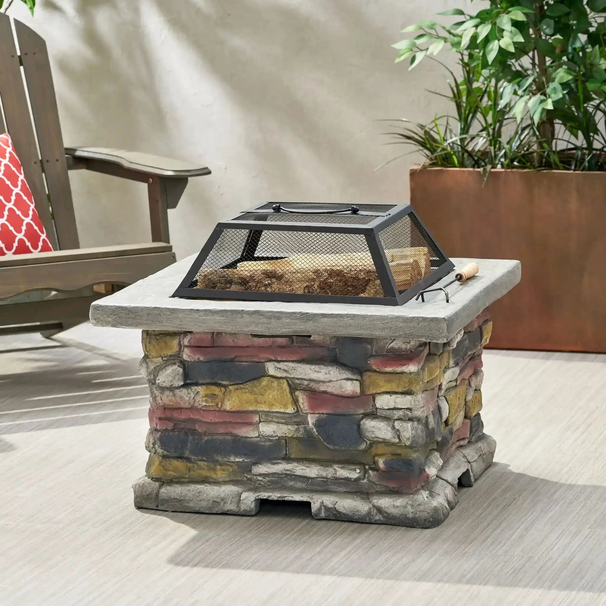 Outdoor Wood Burning Magnesium Oxide Fire Pit with Lid by HouseOfZazla
